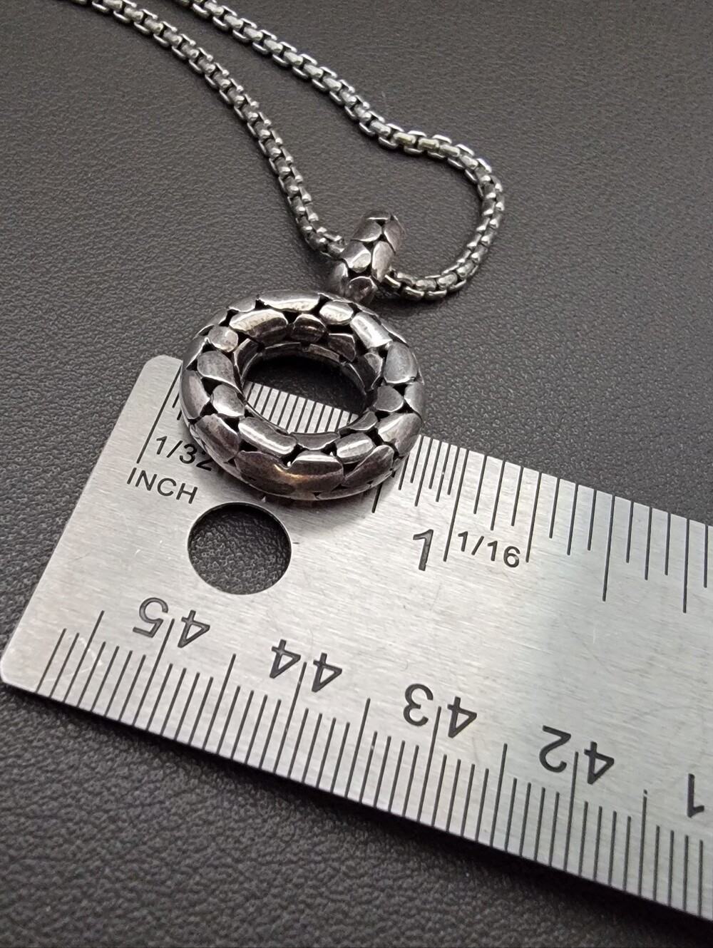 925 Sterling Silver Rotating Donut Pendant Necklace | Spinner Circle Pendant - Picture 6 of 6